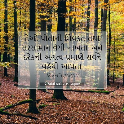 Picture 07 - પ્રેરિતોનાં ક્રત્યો 2:45 GUJIRV - તેઓ પોતાની મિલકત - Bible Verse Picture