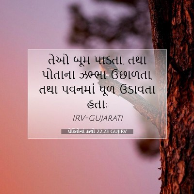 Picture 07 - પ્રેરિતોનાં ક્રત્યો 22:23 GUJIRV - તેઓ બૂમ પાડતા, તથા - Bible Verse Picture