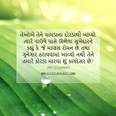 Picture 07 - પ્રેરિતોનાં ક્રત્યો 22:25 GUJIRV - તેઓએ તેને ચામડાના - Bible Verse Picture