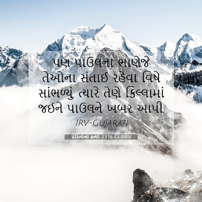 Picture 07 - પ્રેરિતોનાં ક્રત્યો 23:16 GUJIRV - પણ પાઉલના ભાણેજે - Bible Verse Picture