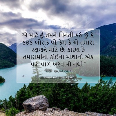 Picture 07 - પ્રેરિતોનાં ક્રત્યો 27:34 GUJIRV - એ માટે હું તમને - Bible Verse Picture