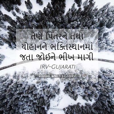 Picture 07 - પ્રેરિતોનાં ક્રત્યો 3:3 GUJIRV - તેણે પિતરને તથા - Bible Verse Picture