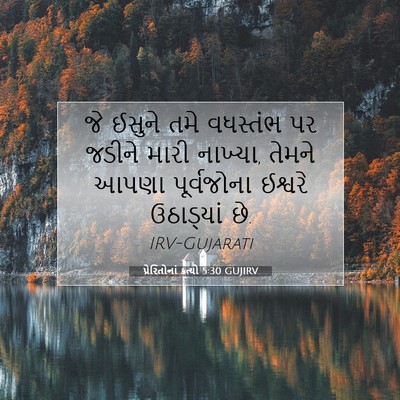 Picture 07 - પ્રેરિતોનાં ક્રત્યો 5:30 GUJIRV - જે ઈસુને તમે - Bible Verse Picture