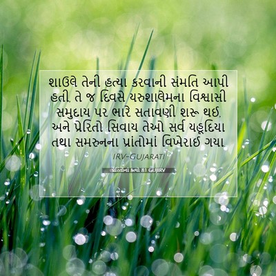Picture 07 - પ્રેરિતોનાં ક્રત્યો 8:1 GUJIRV - શાઉલે તેની હત્યા - Bible Verse Picture