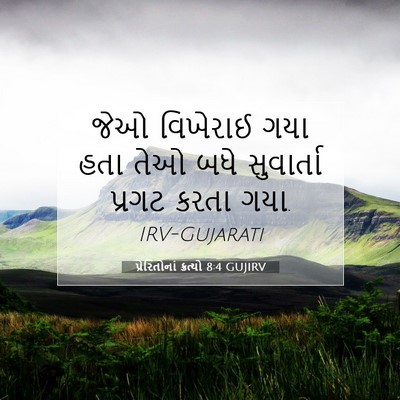 Picture 07 - પ્રેરિતોનાં ક્રત્યો 8:4 GUJIRV - જેઓ વિખેરાઈ ગયા - Bible Verse Picture