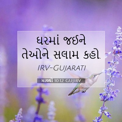 Picture 07 - માથ્થી 10:12 GUJIRV - ઘરમાં જઈને તેઓને - Bible Verse Picture