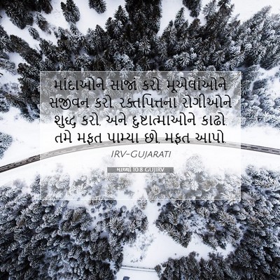Picture 07 - માથ્થી 10:8 GUJIRV - માંદાઓને સાજાં - Bible Verse Picture