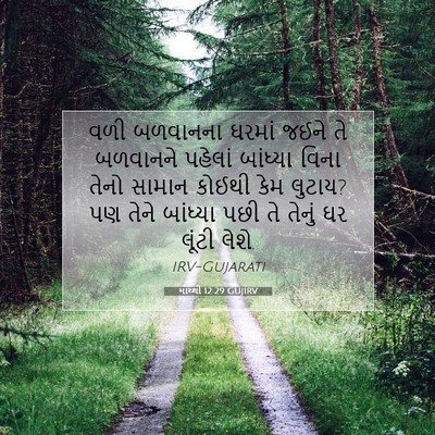 Picture 07 - માથ્થી 12:29 GUJIRV - વળી બળવાનના ઘરમાં - Bible Verse Picture