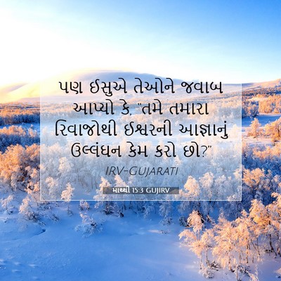 Picture 07 - માથ્થી 15:3 GUJIRV - પણ ઈસુએ તેઓને જવાબ - Bible Verse Picture