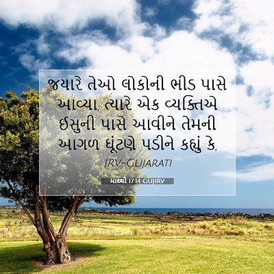 Picture 07 - માથ્થી 17:14 GUJIRV - જયારે તેઓ લોકોની - Bible Verse Picture