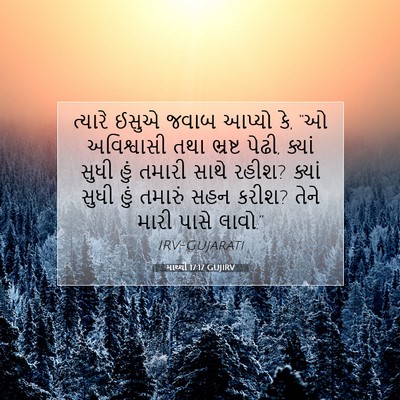 Picture 07 - માથ્થી 17:17 GUJIRV - ત્યારે ઈસુએ જવાબ - Bible Verse Picture