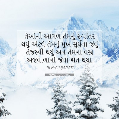 Picture 07 - માથ્થી 17:2 GUJIRV - તેઓની આગળ તેમનું - Bible Verse Picture