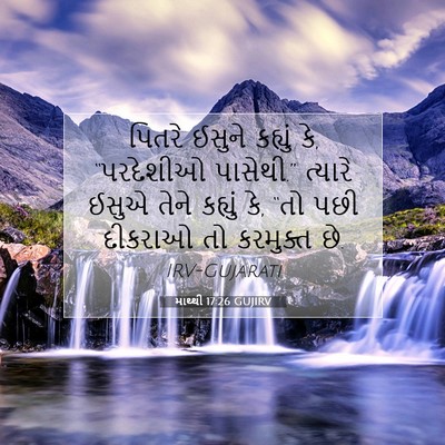 Picture 07 - માથ્થી 17:26 GUJIRV - પિતરે ઈસુને - Bible Verse Picture