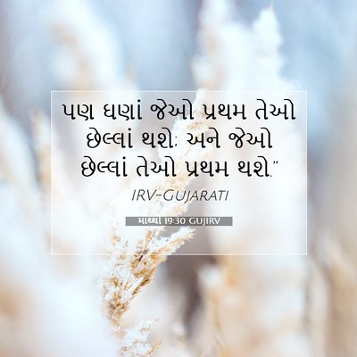 Picture 07 - માથ્થી 19:30 GUJIRV - પણ ઘણાં જેઓ પ્રથમ - Bible Verse Picture