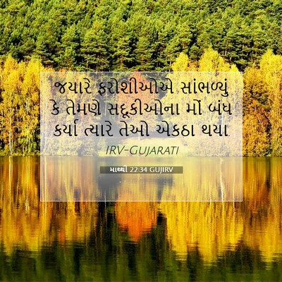 Picture 07 - માથ્થી 22:34 GUJIRV - જયારે ફરોશીઓએ - Bible Verse Picture