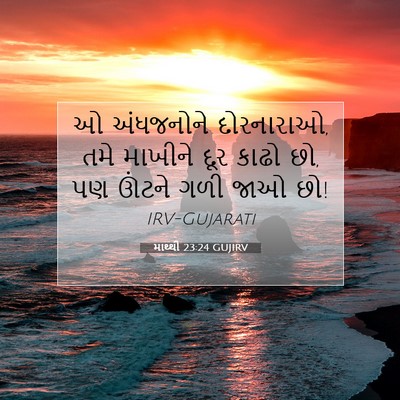 Picture 07 - માથ્થી 23:24 GUJIRV - ઓ અંધજનોને - Bible Verse Picture