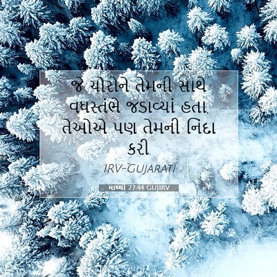 Picture 07 - માથ્થી 27:44 GUJIRV - જે ચોરોને તેમની - Bible Verse Picture