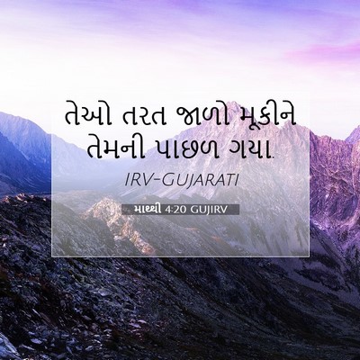 Picture 07 - માથ્થી 4:20 GUJIRV - તેઓ તરત જાળો - Bible Verse Picture