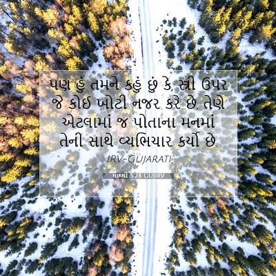 Picture 07 - માથ્થી 5:28 GUJIRV - પણ હું તમને કહું - Bible Verse Picture