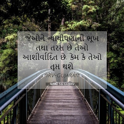 Picture 07 - માથ્થી 5:6 GUJIRV - જેઓને ન્યાયીપણાની - Bible Verse Picture