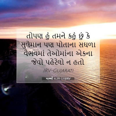 Picture 07 - માથ્થી 6:29 GUJIRV - તોપણ હું તમને કહું - Bible Verse Picture