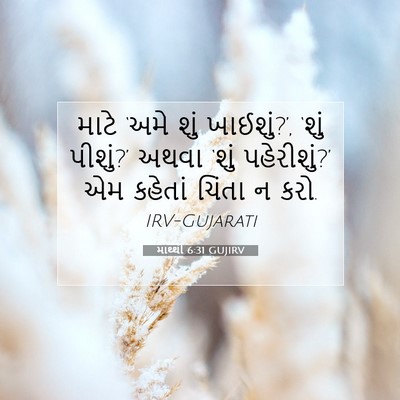 Picture 07 - માથ્થી 6:31 GUJIRV - માટે ‘અમે શું - Bible Verse Picture