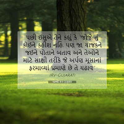 Picture 07 - માથ્થી 8:4 GUJIRV - પછી ઈસુએ તેને - Bible Verse Picture