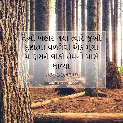 Picture 07 - માથ્થી 9:32 GUJIRV - તેઓ બહાર ગયા - Bible Verse Picture