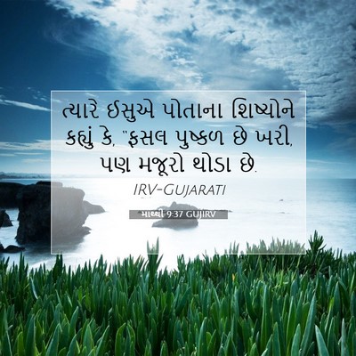 Picture 07 - માથ્થી 9:37 GUJIRV - ત્યારે ઈસુએ - Bible Verse Picture