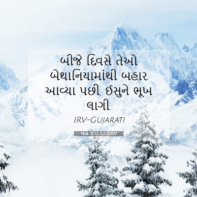 Picture 07 - માર્ક 11:12 GUJIRV - બીજે દિવસે તેઓ - Bible Verse Picture