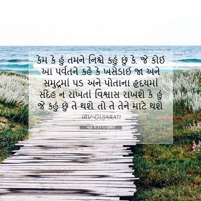Picture 07 - માર્ક 11:23 GUJIRV - કેમ કે હું તમને - Bible Verse Picture