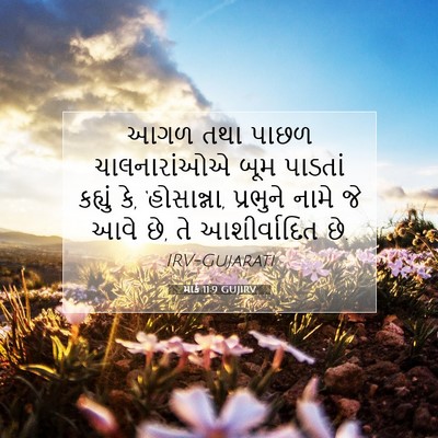 Picture 07 - માર્ક 11:9 GUJIRV - આગળ તથા પાછળ - Bible Verse Picture
