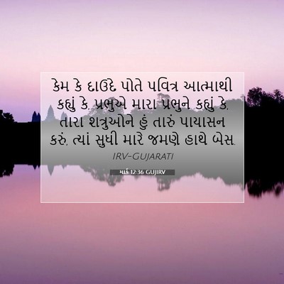 Picture 07 - માર્ક 12:36 GUJIRV - કેમ કે દાઉદે પોતે - Bible Verse Picture