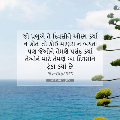 Picture 07 - માર્ક 13:20 GUJIRV - જો પ્રભુએ તે - Bible Verse Picture