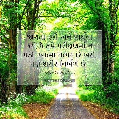 Picture 07 - માર્ક 14:38 GUJIRV - જાગતા રહો અને - Bible Verse Picture