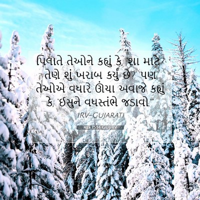 Picture 07 - માર્ક 15:14 GUJIRV - પિલાતે તેઓને - Bible Verse Picture