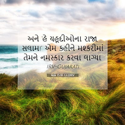 Picture 07 - માર્ક 15:18 GUJIRV - અને ‘હે યહૂદીઓના - Bible Verse Picture