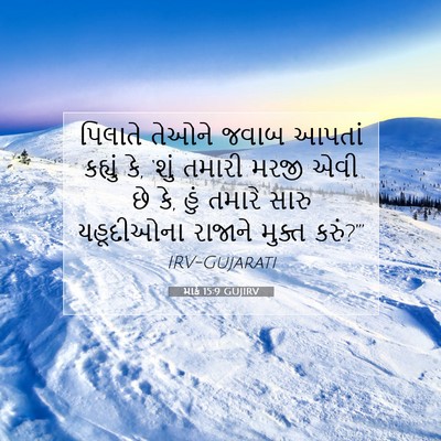 Picture 07 - માર્ક 15:9 GUJIRV - પિલાતે તેઓને જવાબ - Bible Verse Picture