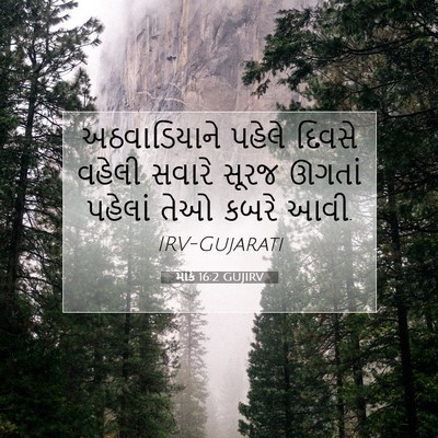 Picture 07 - માર્ક 16:2 GUJIRV - અઠવાડિયાને પહેલે - Bible Verse Picture