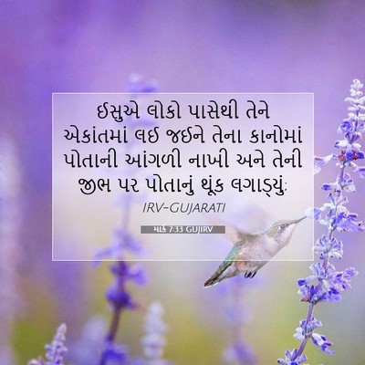 Picture 07 - માર્ક 7:33 GUJIRV - ઈસુએ લોકો પાસેથી - Bible Verse Picture
