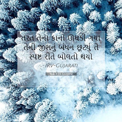 Picture 07 - માર્ક 7:35 GUJIRV - તરત તેના કાનો ઊઘડી - Bible Verse Picture