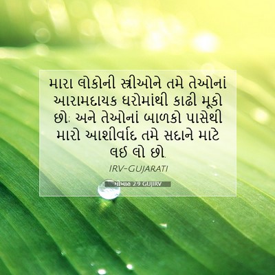 Picture 07 - મીખાહ 2:9 GUJIRV - મારા લોકોની - Bible Verse Picture