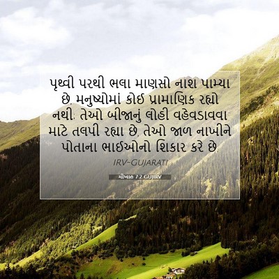 Picture 07 - મીખાહ 7:2 GUJIRV - પૃથ્વી પરથી ભલા - Bible Verse Picture
