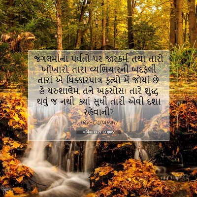 Picture 07 - યર્મિયા 13:27 GUJIRV - જંગલમાંના પર્વતો - Bible Verse Picture