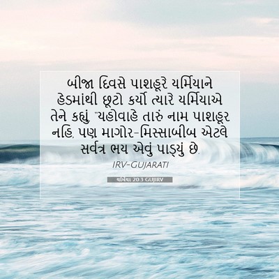 Picture 07 - યર્મિયા 20:3 GUJIRV - બીજા દિવસે - Bible Verse Picture