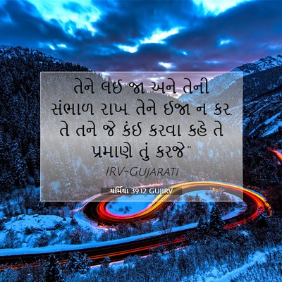 Picture 07 - યર્મિયા 39:12 GUJIRV - તેને લઈ જા અને તેની - Bible Verse Picture