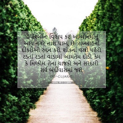 Picture 07 - યર્મિયા 49:3 GUJIRV - “હે હેશ્બોન, વિલાપ - Bible Verse Picture