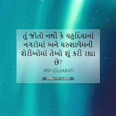 Picture 07 - યર્મિયા 7:17 GUJIRV - તું જોતો નથી કે - Bible Verse Picture