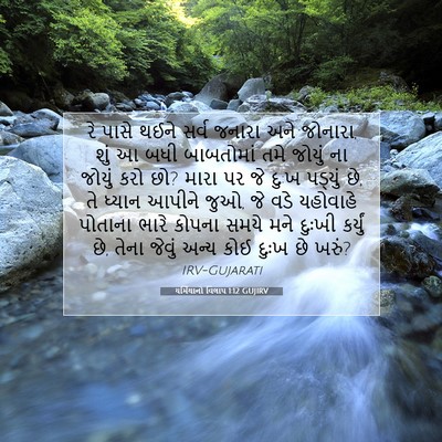 Picture 07 - યર્મિયાનો વિલાપ 1:12 GUJIRV - રે પાસે થઈને સર્વ - Bible Verse Picture