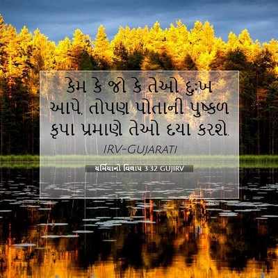 Picture 07 - યર્મિયાનો વિલાપ 3:32 GUJIRV - કેમ કે જો કે તેઓ - Bible Verse Picture